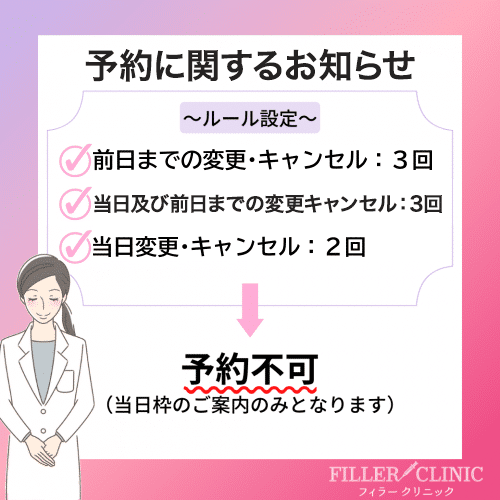 予約に関するお知らせ 